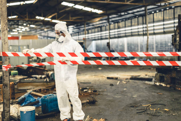 Professional Biohazard Cleanup technician working in North Royalton, OH